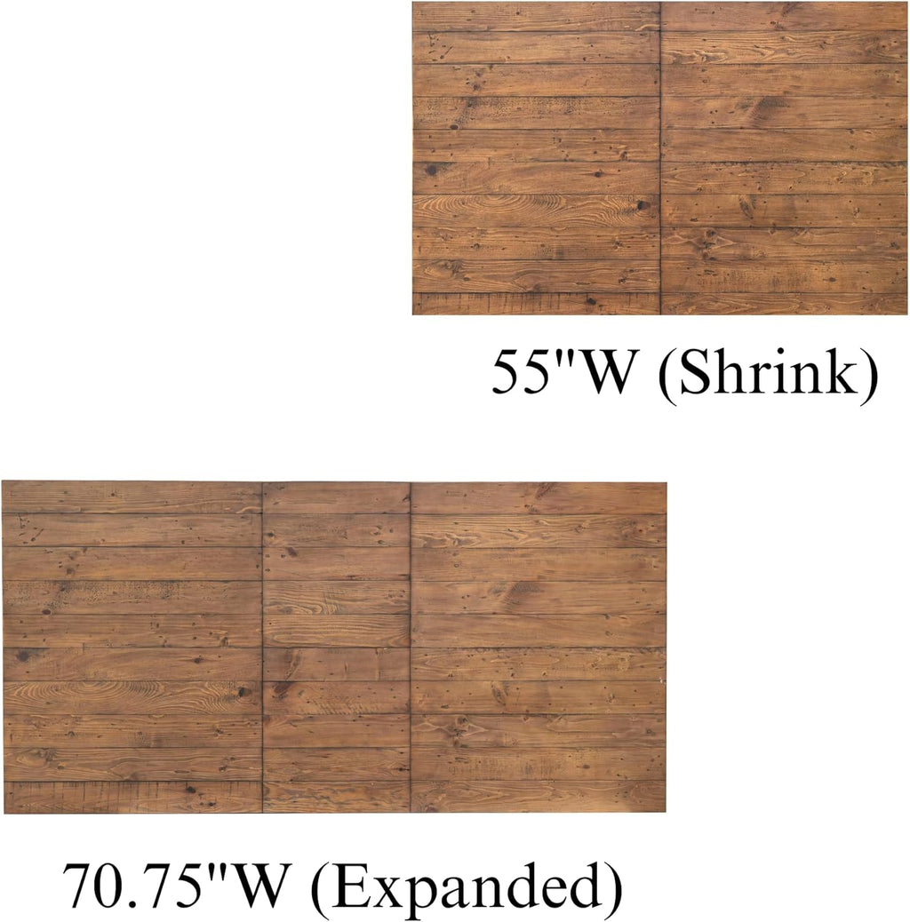 55-70.5" Extendable Dining Table Pine Expandable Dining Room Table for 4 6 8 People Large Rectangle Table Space Saving for Dining Room Living Room Home Office .Walnut