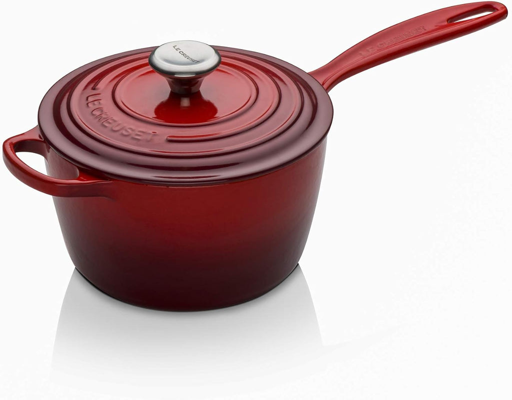 Le Creuset Enameled Cast Iron Signature Saucepan, 2.25 qt., Cerise
