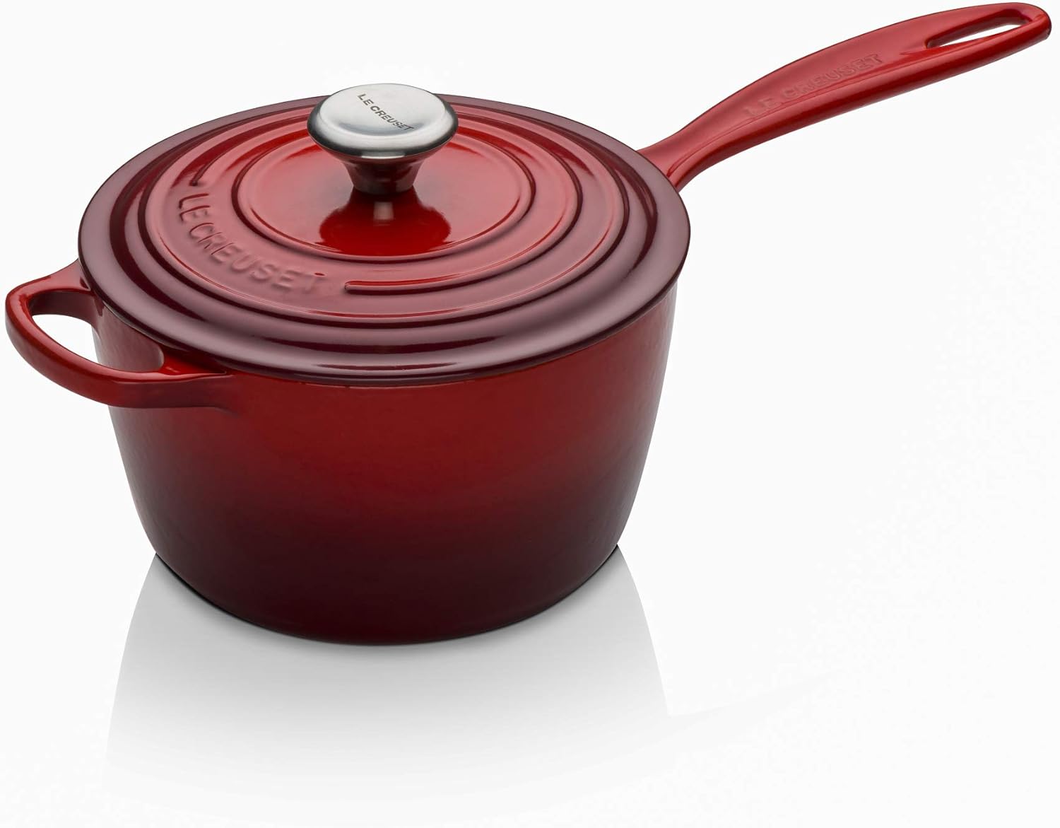 Le Creuset Enameled Cast Iron Signature Saucepan, 2.25 qt., Cerise