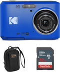 KODAK PIXPRO FZ45-BK 16MP Digital Camera 4X Optical Zoom 27mm Wide Angle 1080P Full HD Video 2.7" LCD Vlogging Camera  Blue