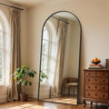 Full Length Mirror, 71" x 32" Arched Full Body Mirror Large Standing Floor Mirrors, Mirrors for Bedroom, Bathroom, Living Room Standing or Wall Leaning, Black