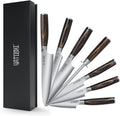 Yatoshi Kitchen Knife Set - 7 Piece, Ultra Sharp High Carbon Stainless Steel, Full Tang