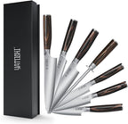 Yatoshi Kitchen Knife Set - 7 Piece, Ultra Sharp High Carbon Stainless Steel, Full Tang