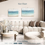 ElephantStock Serene Sea Landscape Wall Art - Horizontal Wrapped Canvas - 1-Piece Hallway Wall Decor - Painting Beach Canvas Print - Blue and White Decor for Wall by Cynthia Coulter - 36" X 24"