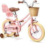Glaf Kids Toddler Bike 12 14 16 20 Inch Girls Bike with Training Wheels Age 2-12 Years Old Toddler Girls Bike with Basket and Doll Seat Adjustable Seat