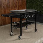 Blackstone 1554 36” Omnivore Griddle with Folding Side Shelves  Powder Coated Steel  Black