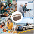 ICEROVER 12V Car Refrigerator Cooler/Warmer 6 Quart (6L) 40℉~140℉,12 Volt DC &110V AC, Electric Car Fridge Portable Compact Camping Cooler,Thermoelectric 12V Small Fridge for Car,RV,Camping (Brown)