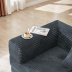Boneless Couch Folding Couches for Living Room Sofa, Futon Sofa Bed with Sleeper Sofa, Futon Couch with Fixed-Shape Oversized Corduroy Upholstered (Dark Gray, 81 Inches)