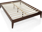 Acacia Mervyn Bed Frame Solid Wood Platform Bed, King Bed Frame No Headboard, Natural Wood Bed Compatible with All Mattress Types, No Box Spring Needed, Quick & Easy Assembly, Chocolate