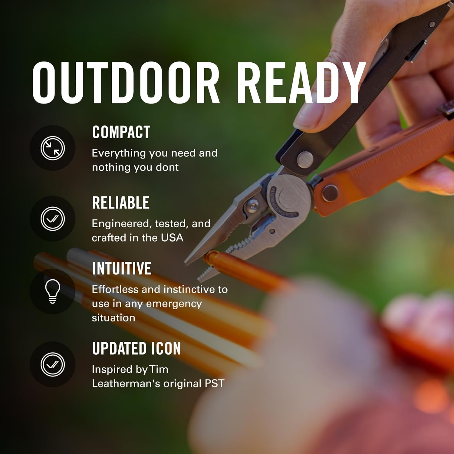 LEATHERMAN, Rebar Multitool with Premium Replaceable Wire Cutters and Saw, Burnt Sienna