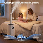 21L/5.5Gal Humidifiers for Bedroom,Humidifier Large Room with 2000ml/h High Output,Top Fill,24H Runtime, Cover up to 3000ft²,Remote Control Whole House Cool Mist Humidifier for Home,Office,Plants
