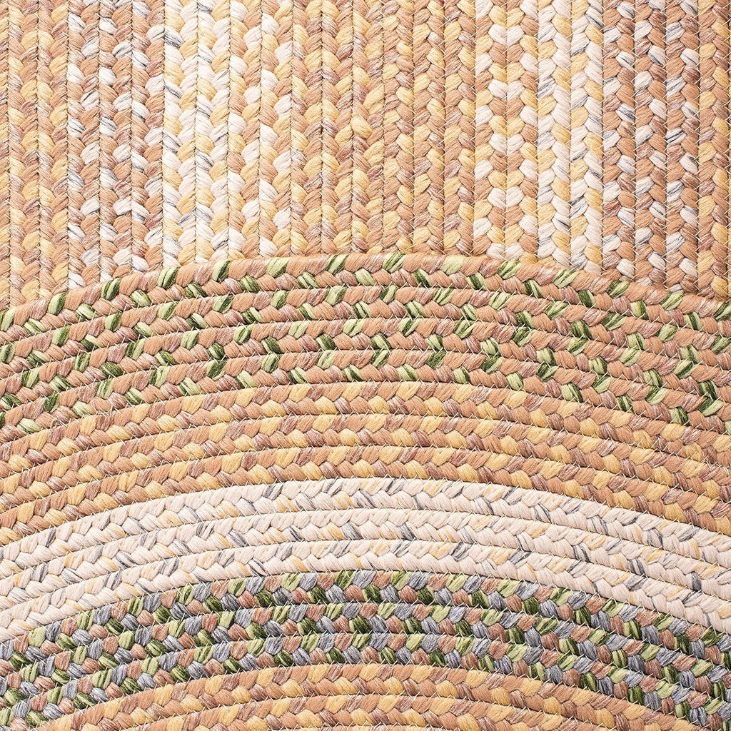 SAFAVIEH Washable Rug Outdoor Braided Collection - 8' x 10' Oval, Tan & Multi, Handmade & Reversible, Non-Shedding & Easy to Clean, Ideal for Patio, Backyard, Mudroom (BRD314A)