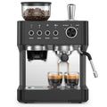 Kismile 20-Bar Espresso Coffee Machine with Built-in Grinder,Fast Heating System, Powerful Steam Wand for Silky Milk Foam, Large Removable Water Tank & Hot Water Function, Black