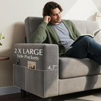Loveseat Sofa丨53 inch Love Seat Small Couch for Small Space 丨7.5” Thick Seat Cushion Sofas for Bedroom丨Chenille Mini Couch for Apartment Light Grey