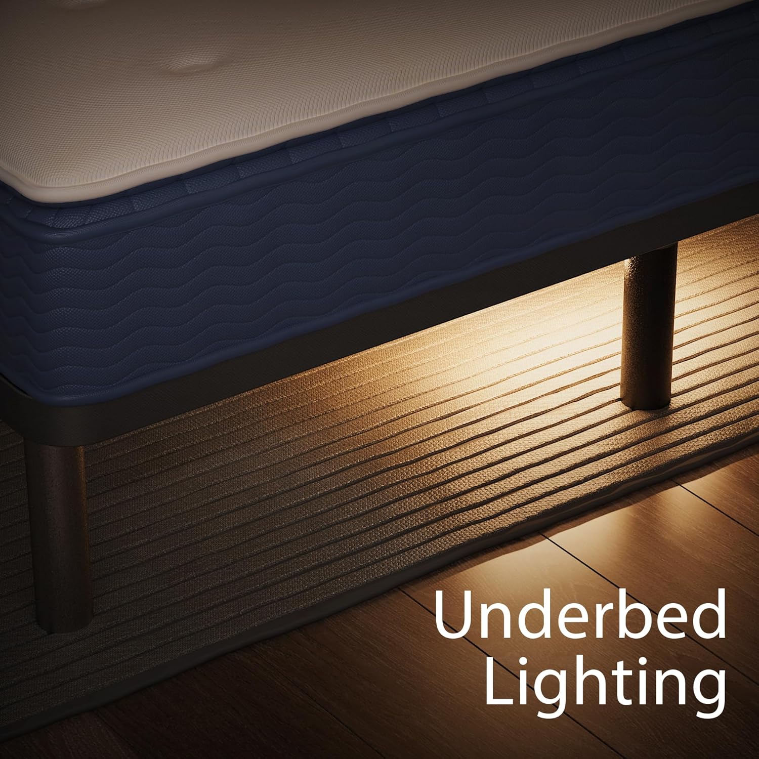 Adjustable Full Bed Frame with One Side Rail, Electric Ergonomic Base for Comfort & Safety – Ideal for Seniors, Home Care & Hospital Use
