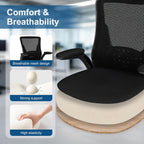 Ergonomic Office Chair, Mesh Desk Chair with Adjustable Height & Flip-Up Armrests, Comfortable Computer Chair for Long Hours, Silent Wheels for Home Office, 6-PCS