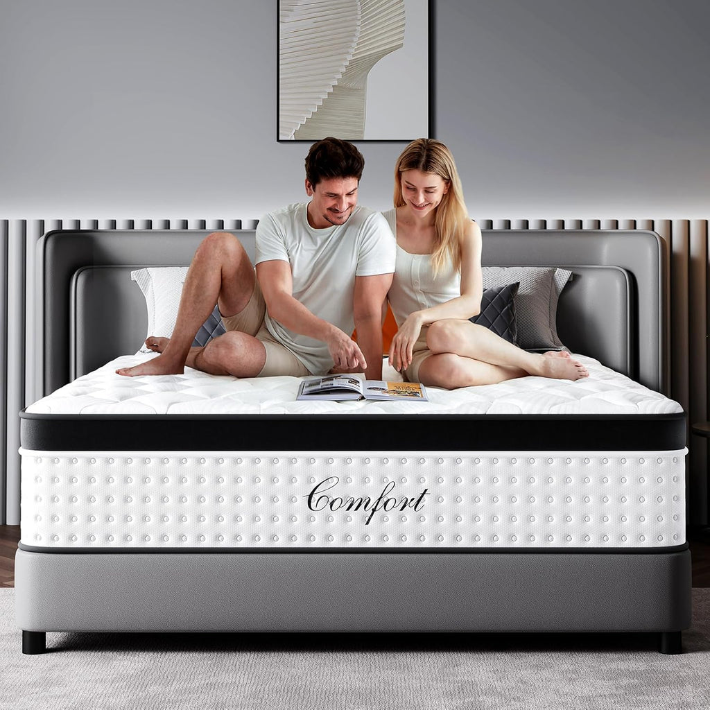 Full Size Mattress - 12 Inch Memory Foam Mattress in a Box, Breathable Fabric, Pocket Springs Hybrid Mattress for Motion Isolation Pressure Relief, CertiPUR-US, Medium Firm Full Mattresses