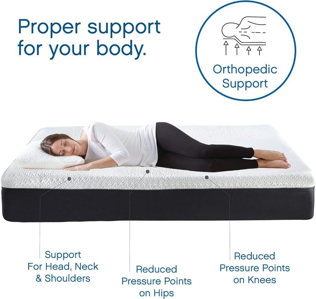 Cool Gel 12 Inch King Mattress Memory Foam Medium Firm, King Size Memory Foam Mattress Cooling, Made in the USA, 12" Depth with Pressure Relief, CertiPUR-US Certified No Fiberglass, CoolGel Bed