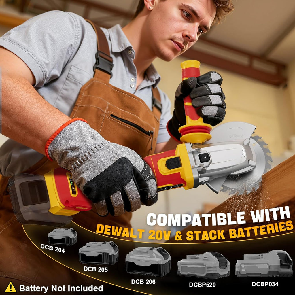 Ecarke Flathead Angle Grinder Compatible with DeWalt 20V Battery, 4-1/2" to 5",11000RPM, Anti-Vibration & Gyroscope Safety System,Tool-Free Guard, Angle Grinder for Tight Spaces Grinding (Tool Only)