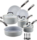 Farberware EcoAdvantage Ceramic Nonstick Cookware/Pots and Pans Set, 13 Piece - Gray
