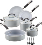 Farberware EcoAdvantage Ceramic Nonstick Cookware/Pots and Pans Set, 13 Piece - Gray