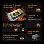 MINISFORUM UM890 Pro Mini PC  AMD Ryzen 9 8945HS (up to 5.2GHz) Mini Computers  32GB DDR5 5600MHz RAM&1TB PCIe 4.0 SSD  Mini Desktop Quad Display HDMI/DP1.4/USB-C  AMD Radeon 780M/Dual LAN 2.5G