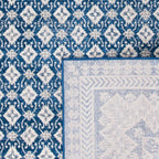 SAFAVIEH Brentwood Collection Area Rug - 9' x 12', Navy & Beige, Traditional Oriental Distressed Design, Non-Shedding & Easy Care, Ideal for High Traffic Areas in Living Room, Bedroom (BNT899N)