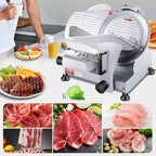 VEVOR Commercial Meat Slicer, 10 inch Electric Food Slicer, 240W Frozen Meat Deli Slicer, Premium Chromium-plated Steel Blade Semi-Auto Meat Slicer For Commercial and Home use