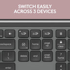 Logitech MK955 Signature Slim Wireless Keyboard and Mouse Combo, for Larger Hands, Quiet Typing and Clicking, Switch Across Three Devices, Bluetooth, Multi-OS, for Windows and Mac