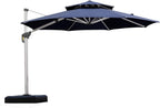 PURPLE LEAF 11 Feet Patio Umbrella Outdoor Round Umbrella Large Cantilever Umbrella Windproof Offset Heavy Duty Sun for Garden Deck Pool Patio, Navy Blue