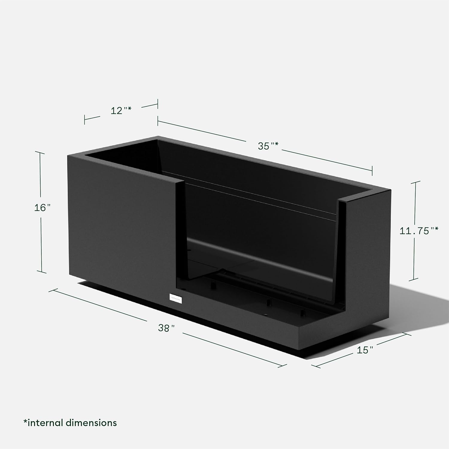 Veradek Block Series Long Box Planter - Large Rectangular Planter for Indoor or Outdoor Patio/Porch | Durable All-Weather Use with Drainage Holes | Modern Décor for Tall Plants  Flowers or Shrubs