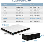 Odorless Foldable Mattress Queen Size 80" x 60" x 6", 6 Inch Folding Foam Mattress with Storage Bag, Fiberglass Free Trifold Memory Foam Mattress for RV, Guest Bed
