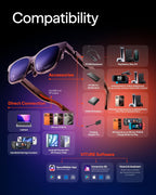 VITURE Luma Pro XR Glasses — 152” 1200p 120Hz Ultra Sharp Display  52° FOV  Electrochromic Film Myopia Adjustments  Harman Audio  AR Glasses for iPhone 17/16/15  Android  Mac  PC  Steam Deck  Switch 2