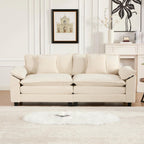 81.9" Modern Love Seat Sectional Couches for Living Room, Beige Chenille Comfy Cloud Sectional Couch, Modular Loveseat Sofa Set for Living Room, Sofas para Sala, Cozy Couches (Beige, 2+0 Set)