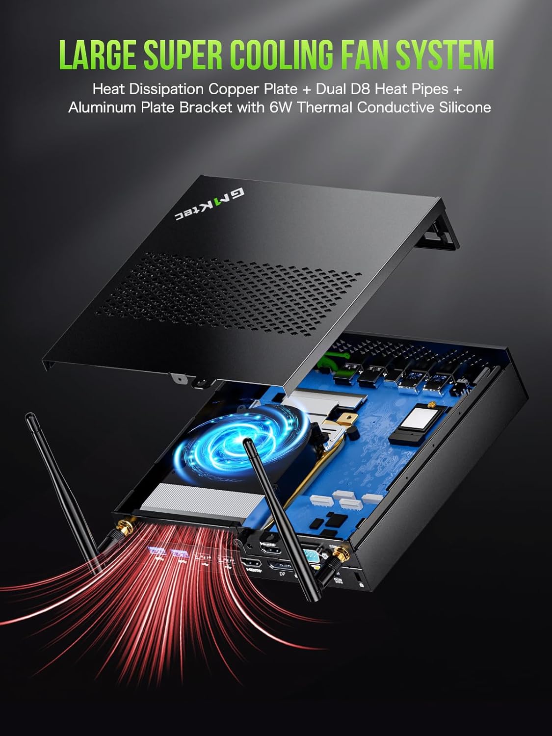 GMKtec Mini PC Workstation  Intel Core i9 13900HK(14C/20T) up to 5.4GHz  Mini Computer 32GB DDR5 RAM 1TB SSD  8X USB Ports/COM/HDMI/DP Office Business