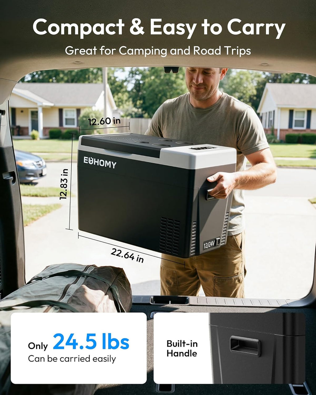 EUHOMY 12 Volt Refrigerator, 31QT(29L) Compressor Electric Cooler APP Control, Car Fridge -4℉~68℉, Portable Refrigerator 12/24V DC 100-240V AC, Portable Freezer for Camping, Travel, Boat