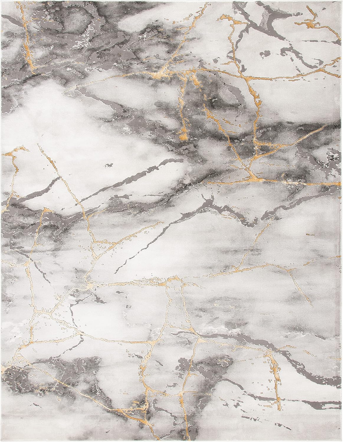 SAFAVIEH Craft Collection Area Rug - 10'6" x 14', Grey & Gold, Modern Abstract Design, Non-Shedding & Easy Care, Ideal for High Traffic Areas in Living Room, Bedroom (CFT877F)
