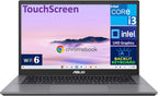 ASUS Chromebook Plus CX34 14.0" Touchscreen FHD Display (Intel i3-1215U  Intel UHD  8GB LPDDR5  128GB SSD  Backlit KB  WiFi 6  Webcam  Bluetooth 5.4  Chrome OS) (Renewed)