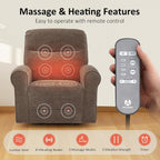 MCombo Dual Motor Power Lift Recliner Chair with Massage and Heat for Elderly, USB Ports, Lay Flat, Fabric 7666 (Dark Brown)