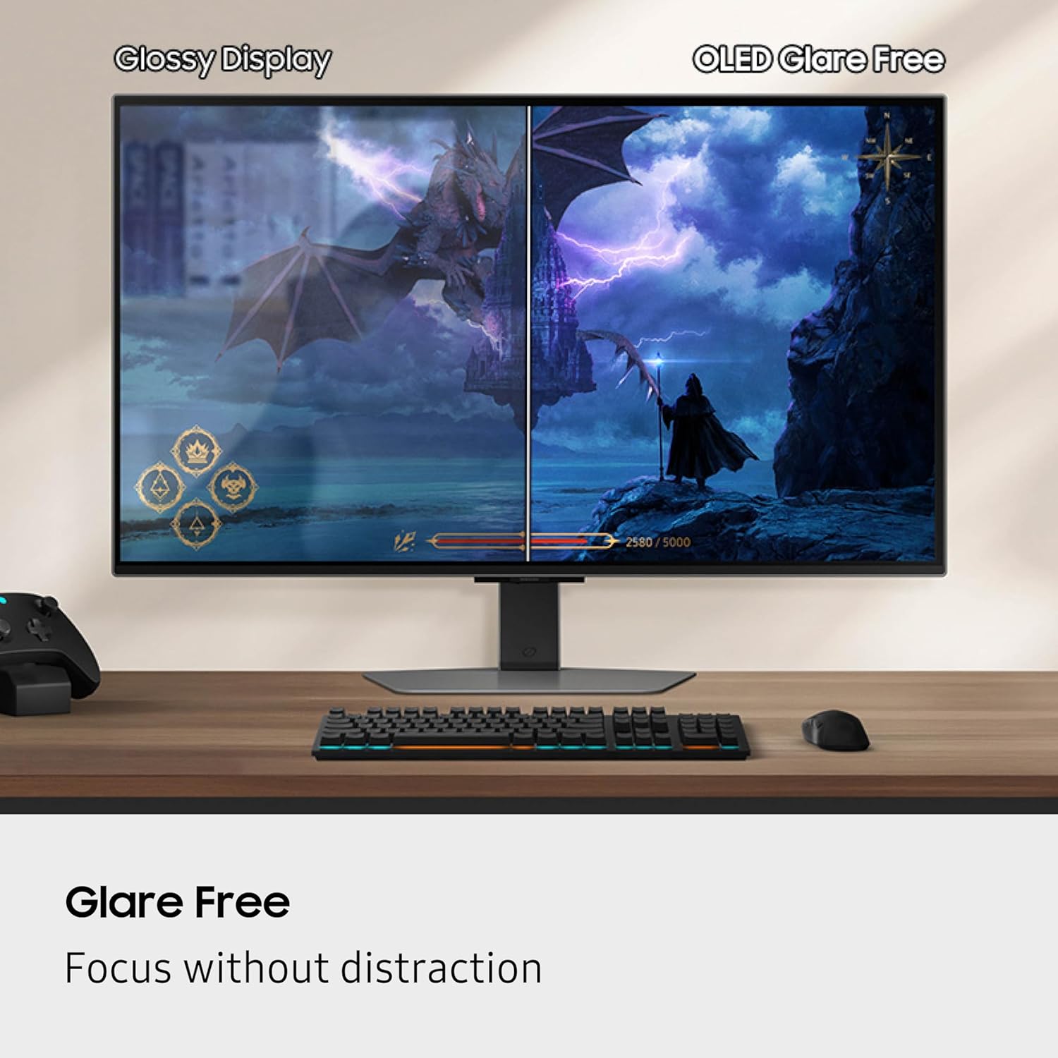 Samsung LS27FG810SNXZA 27 Inch Odyssey OLED 4K 240Hz Gaming Monitor with 1 Year Amber Protection Extension Plan (2025)