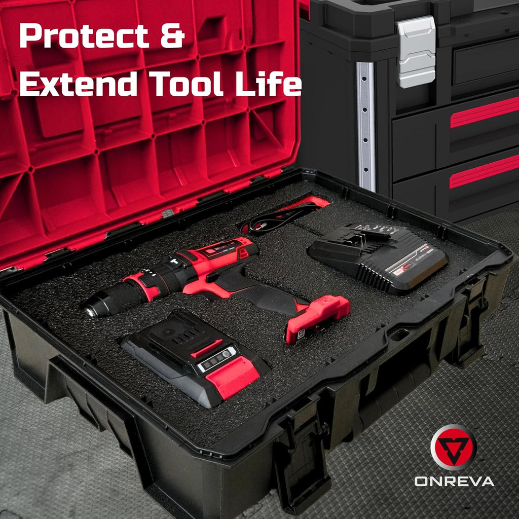 ONREVA Tool Box Foam, 2Pack 48x24x2 inch, Foam Inserts for Cases, Polyethylene Storage Sheets for Toolbox Hard Case, Tool Shadow Insert, Kaizen Organizer Sheet