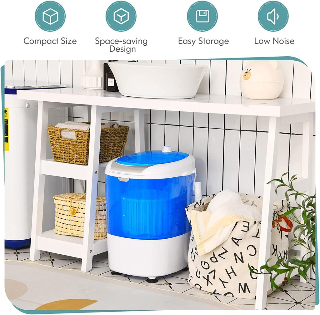 FUTADA Mini Washing Machine with Spin Dryer, Portable Clothing Washer Single Tub Washing Machine, 5.5lbs Washer Blue