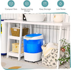 FUTADA Mini Washing Machine with Spin Dryer, Portable Clothing Washer Single Tub Washing Machine, 5.5lbs Washer Blue