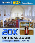 FoMaKo HDMI PTZ Camera, AI Auto-Tracking Gen 3, 20x Optical Zoom, IP USB3.0 HDMI,for Church Services Worship Education,Upgradable to an NDI Camera,FMK12UH Pro(20x)-B,Black Color