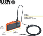 Klein Tools ET17 Utility Borescope with 5.5 mm 9.8-Foot Waterproof Gooseneck Snake, LEDs, 4.3-Inch LCD, Attachments, Endoscope Inspection Camera