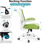 FelixKing Office Chair, Ergonomic Desk Chair Breathable Mesh Chairs Adjustable High Back Lumbar Support Flip-up Armrests, Executive Rolling Swivel Comfy Computer Chairs Home Office Green