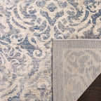 SAFAVIEH Brentwood Collection Area Rug - 10' x 13', Light Grey & Blue, Damask Design, Non-Shedding & Easy Care, Ideal for High Traffic Areas in Living Room, Bedroom (BNT810G)