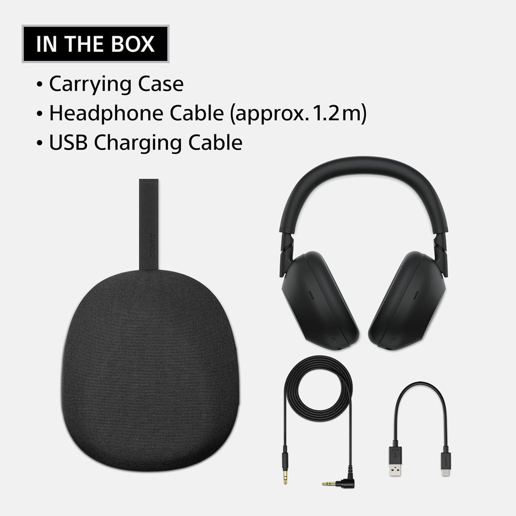 Sony WH-1000XM6 The Best Noise Canceling Wireless Headphones  HD NC Processor QN3  12 Microphones  Adaptive NC Optimizer  Mastered by Engineers  Studio-Quality  30-Hour Battery  Black