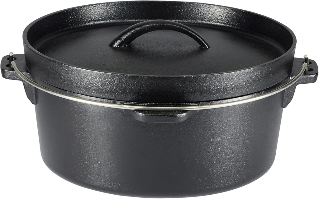 Amazon Basics Pre-Seasoned Cast Iron 5-Piece Cookware Set, Oven Safe, Cooks Evenly, 14.17 x 12.2 x 10.63 in, Black