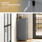Giantex Floor Bathroom Storage Cabinet - Freestanding Cabinet with Drawer, Door, Adjustable Shelf, Anti-Tipping Device, Storage Organizer for Sofa Side, Bathroom, Living Room